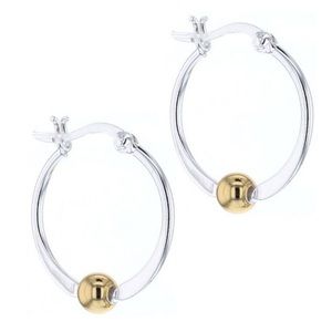 Silver/Gold Two-Tone Hoop Earrings